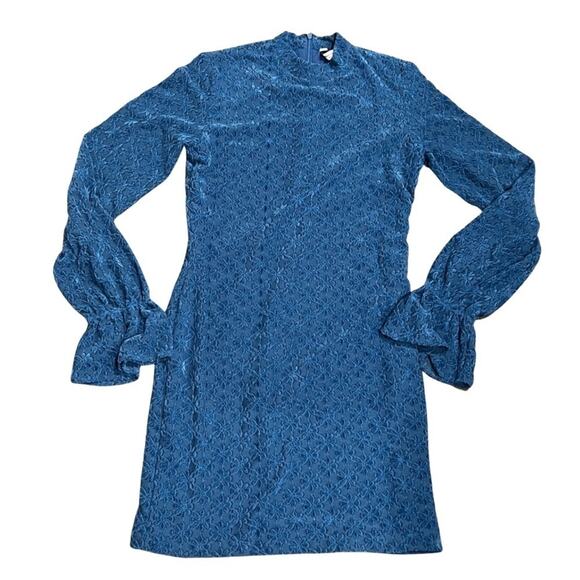 Amanda Uprichard Dresses & Skirts - Amanda Uprichard Floral Stretch Lace Dress Blue Size Small